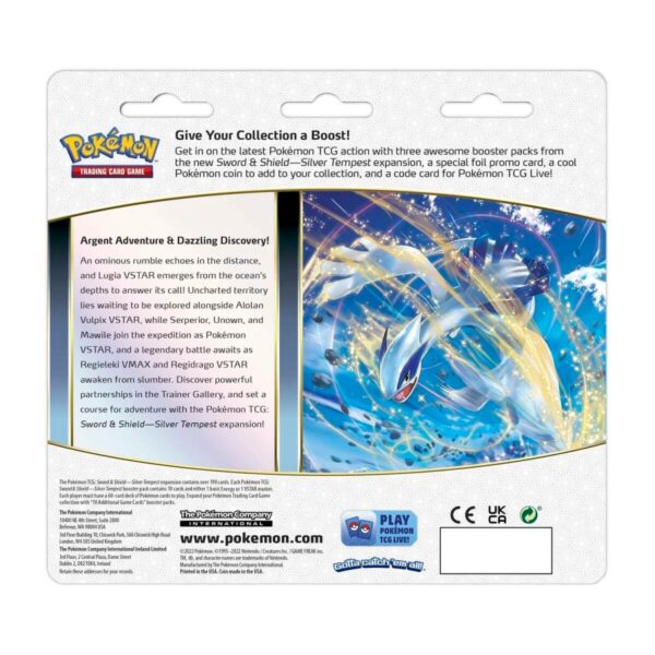 Pokémon TCG - Sword & Shield - Silver Tempest - Blister - 3 Booster Packs, Coin & Togetic Promo Card