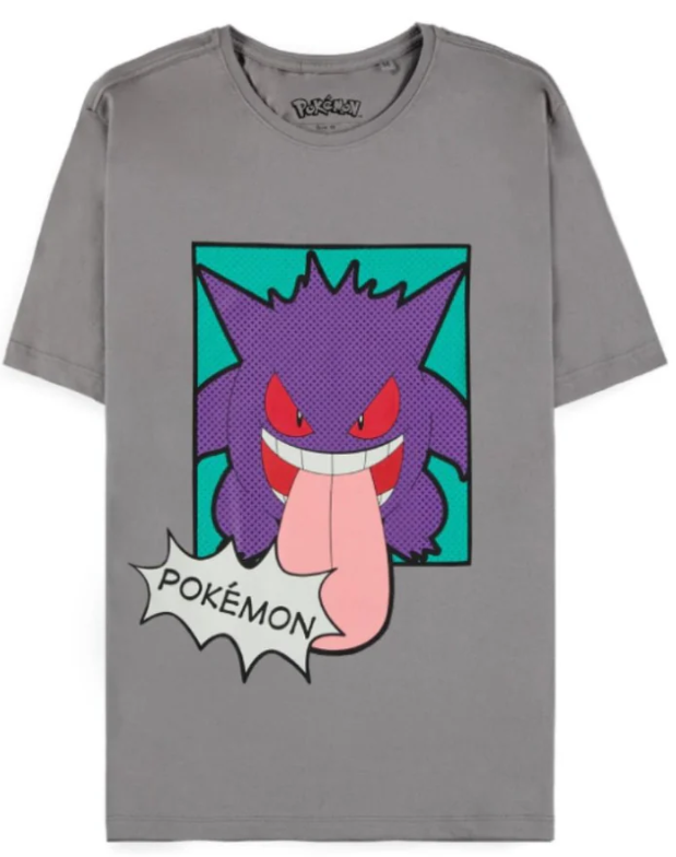 Pokémon Difuzed - Gengar (Szürke) - Men's Short Sleeved T-shirt Méret: S