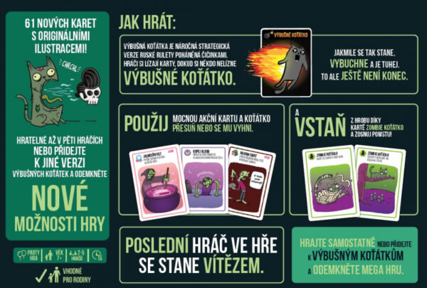 Exploding Kittens Výbušná koťátka: Zombie koťátka cseh